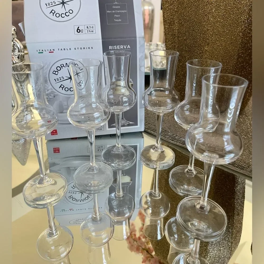 Bormioli Rocco Set of 6 Riserva Grappa Glasses - 2.75 oz.